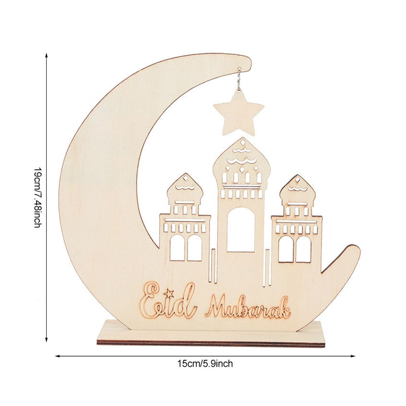 Wooden EID Mubarak Decoration Ramadan