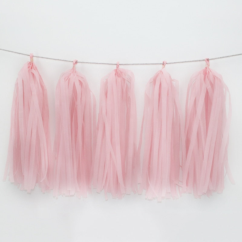 Iridescent DIY Tissue Paper Tassel Garlands Bachelorette