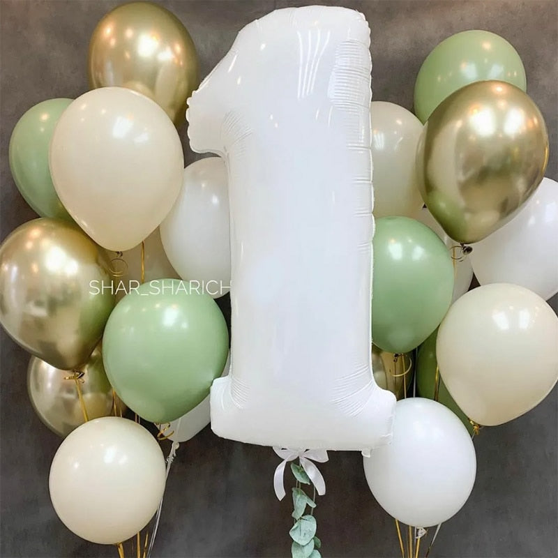 Balloons Mix Retro Bean Green Air Globos For Kids