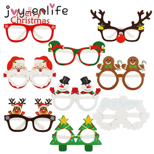 Santa Claus Xmas Tree Elk Paper Glasses Frame