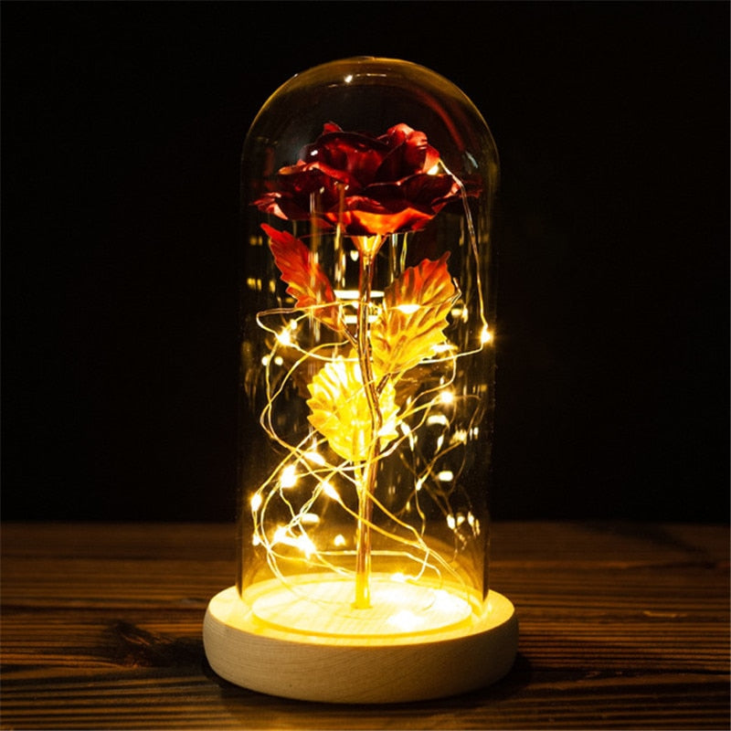 Valentines Day Gift for Girlfriend Eternal Rose LED Light