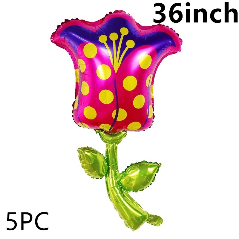 Sunflower Daisy Rose Tulip Helium foil balloons Theme party