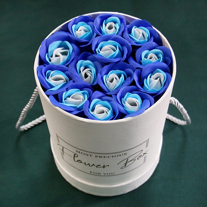 Fresh Soap Flower With Round Portable Cylindrical Hug Bucket