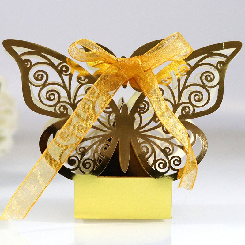 Butterfly Laser Cut Hollow Carriage Favors Gifts Box