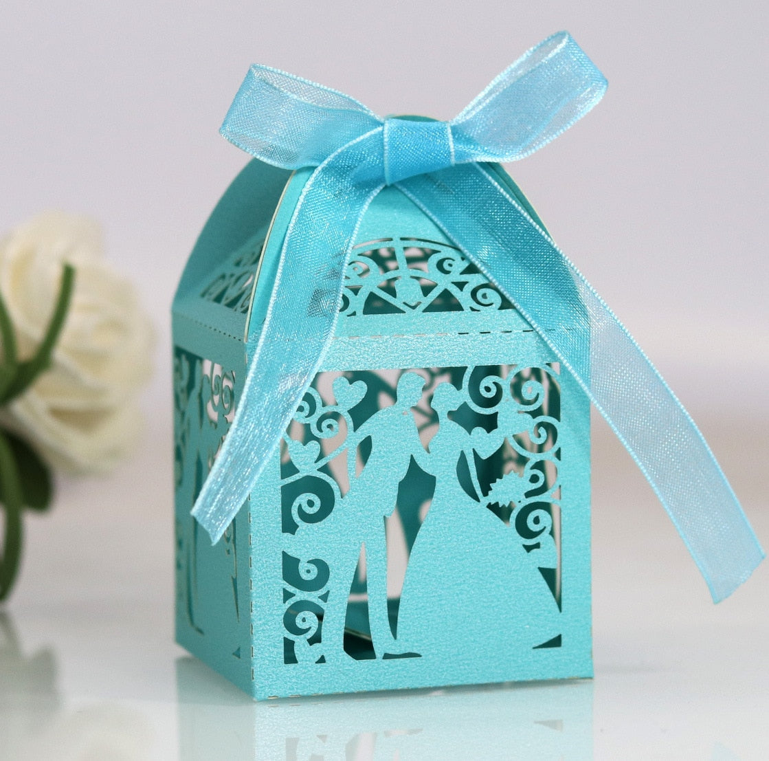 25pcs Wedding Bride Bridegroom Boutique Gift Box