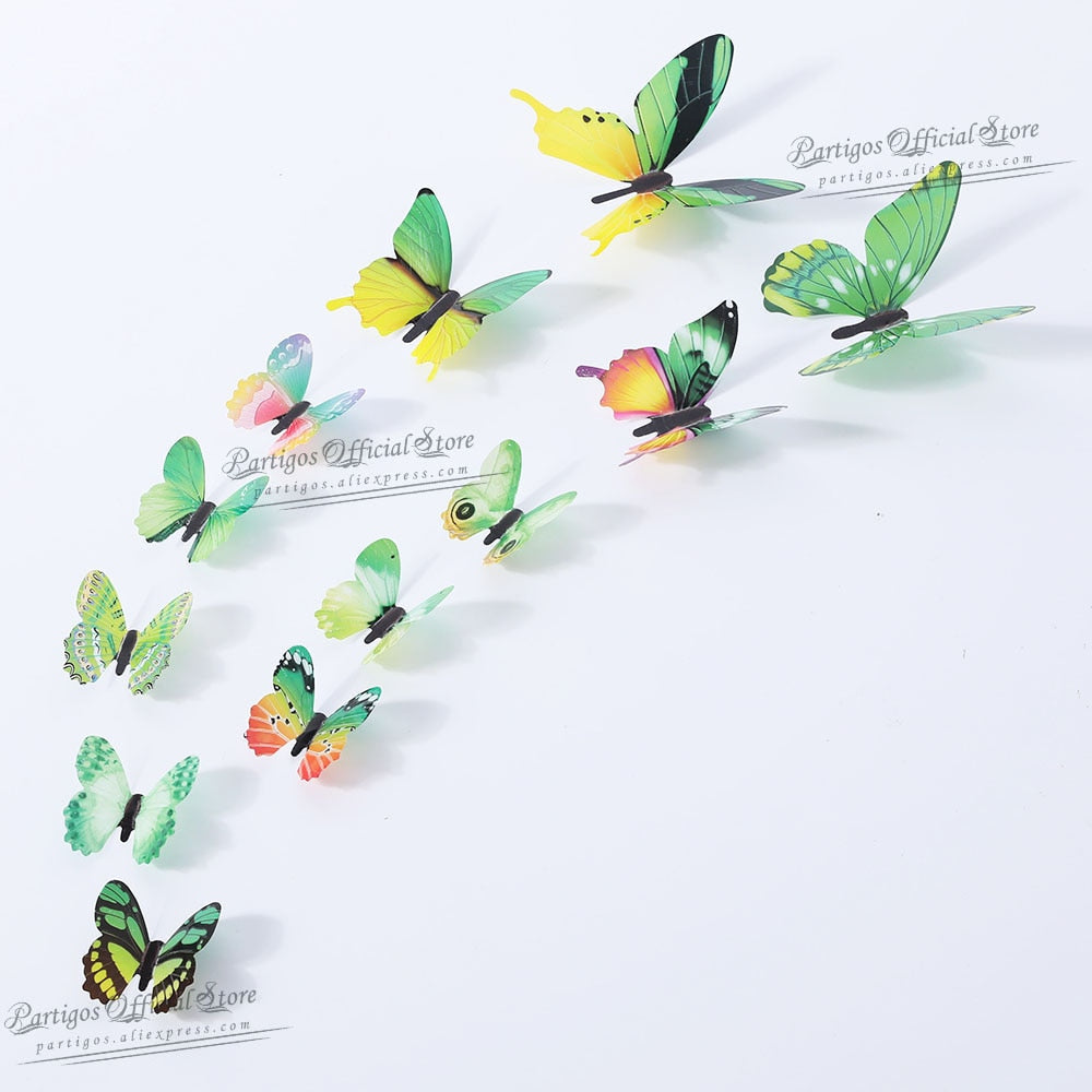 12Pcs 4D Hollow Butterfly Wall Wedding Decors