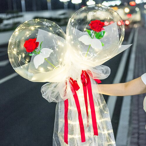 Led Balloons Rose Led Balloon Rose Bouquet