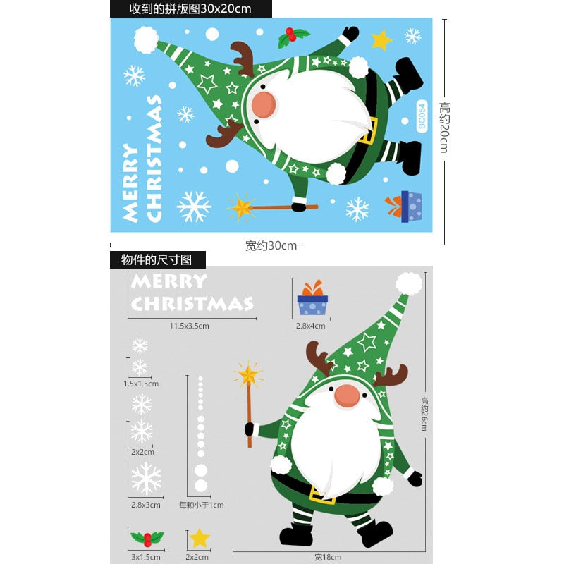 Christmas Santa Claus Window Stickers Wall