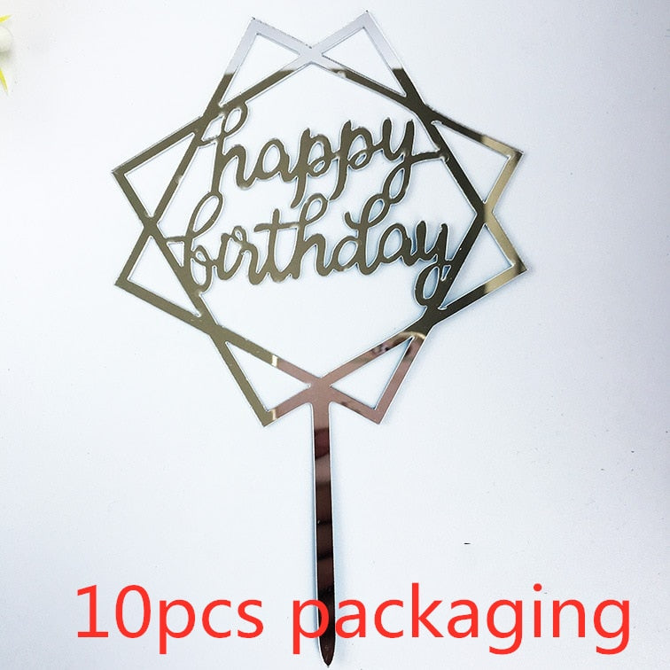 10 Pieces 36 Styles Happy Birthday Cake Topper