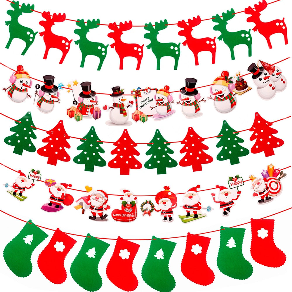 Christmas Banner Garland Merry Decoration