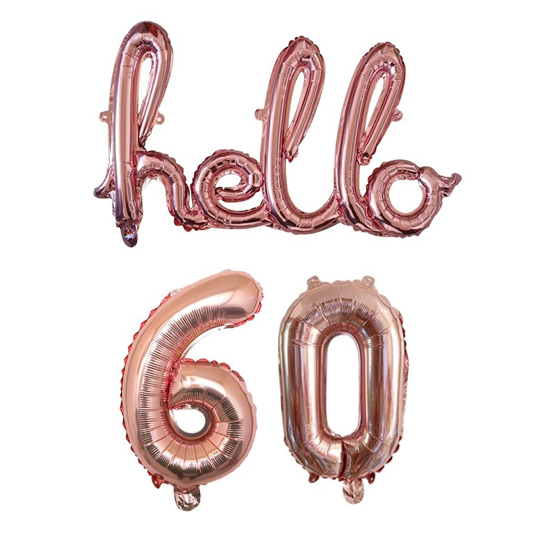 Rose Gold Hello 30 Baby Balloons number Balls Inflatable