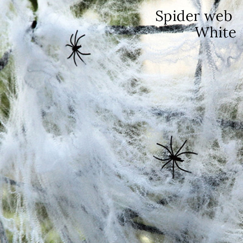 White Stretchy Cobweb Artificial Spider Web Halloween