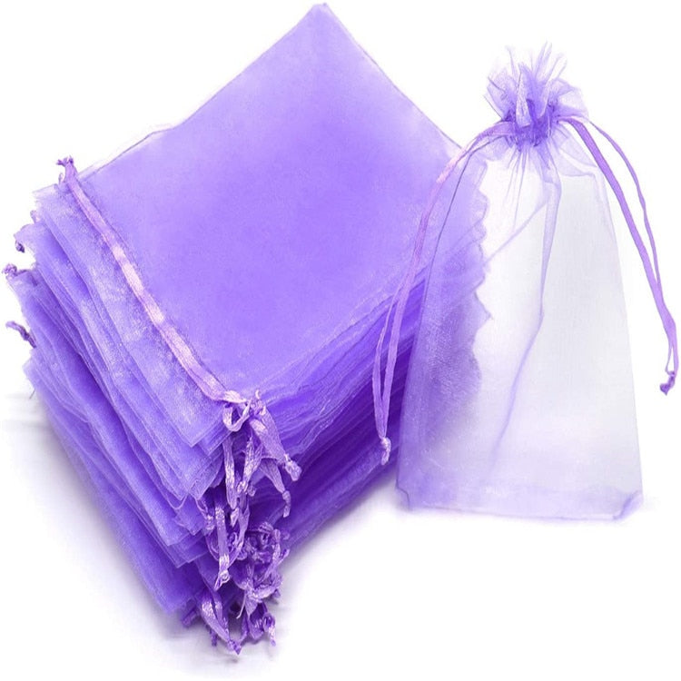 50pcs Sheer Transparent Chiffon Organza Bags