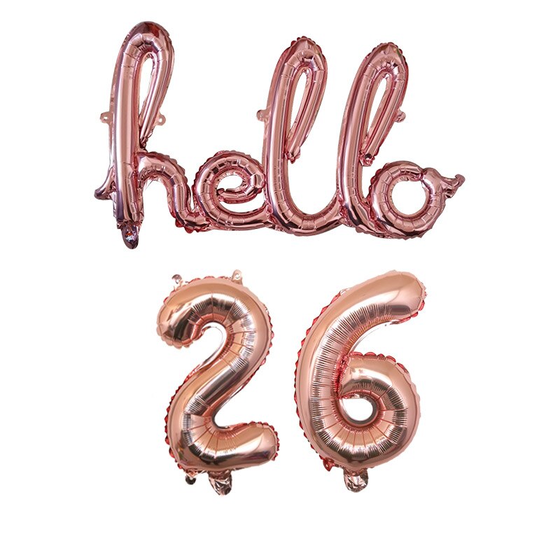 Rose Gold Hello 30 Baby Balloons number Balls Inflatable