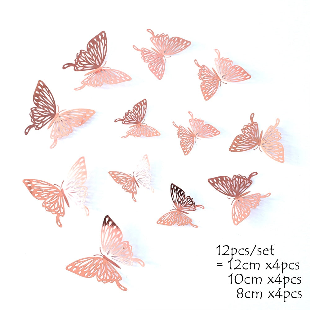 4D Hollow Butterfly Wall Sticker DIY Decoration