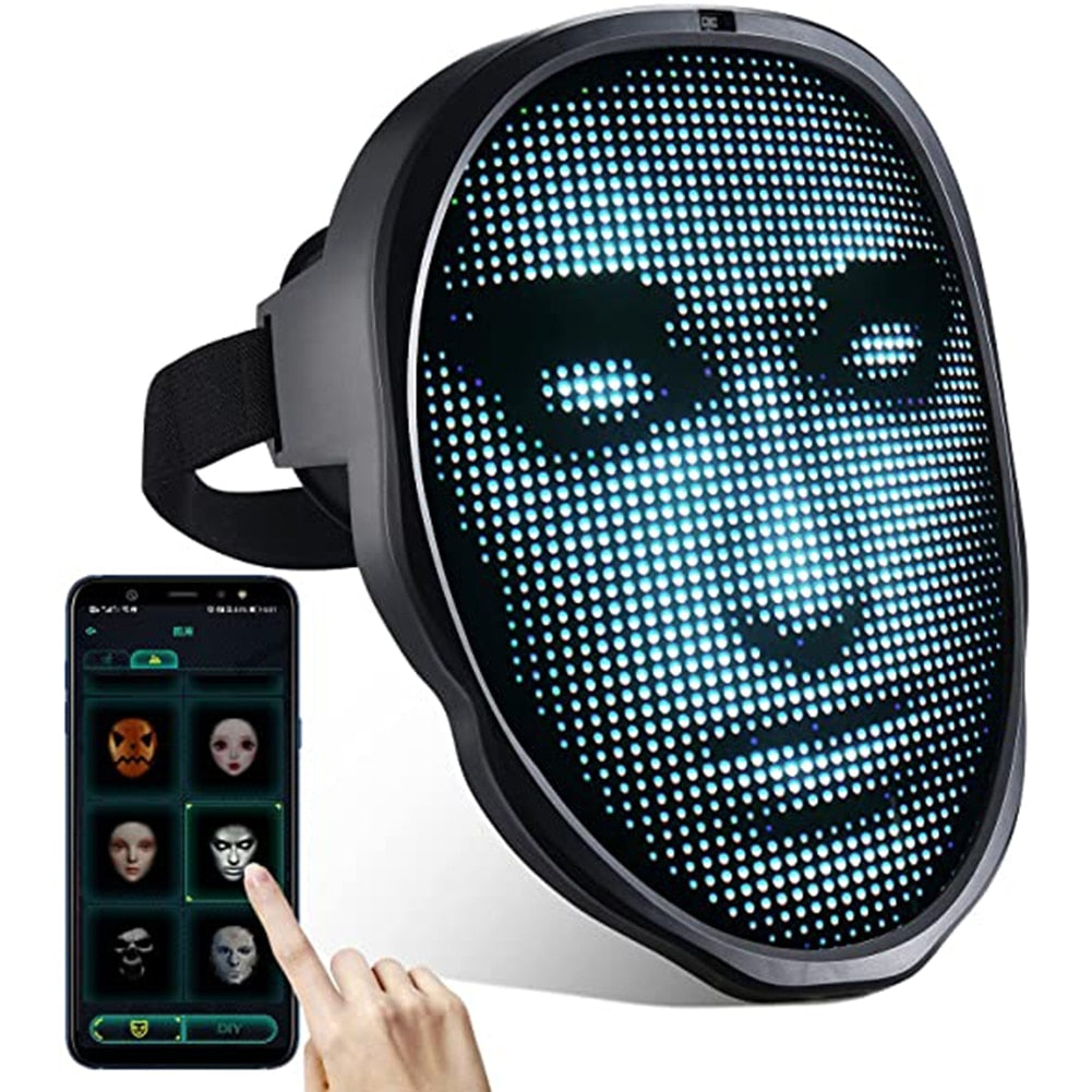 Halloween Full-Color LED Face-Changing Glowing Mask