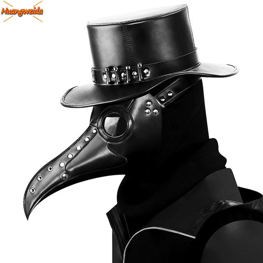 Plague Doctor Black Death Mask Leather