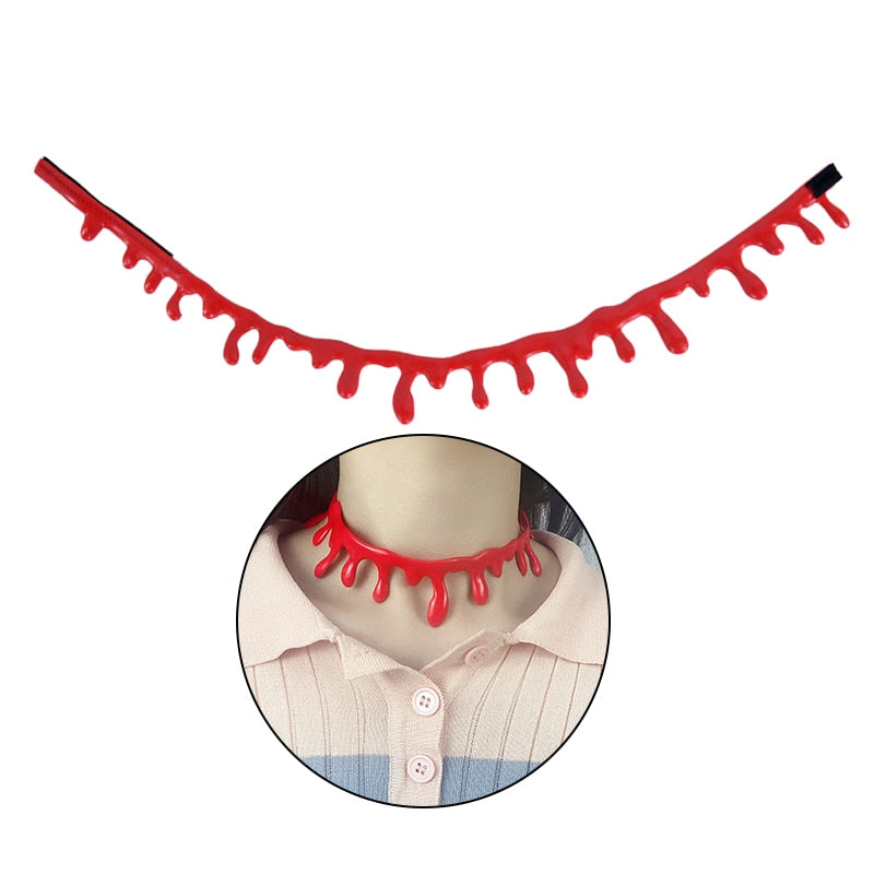 Halloween Decoration Horror Blood Drip Necklace
