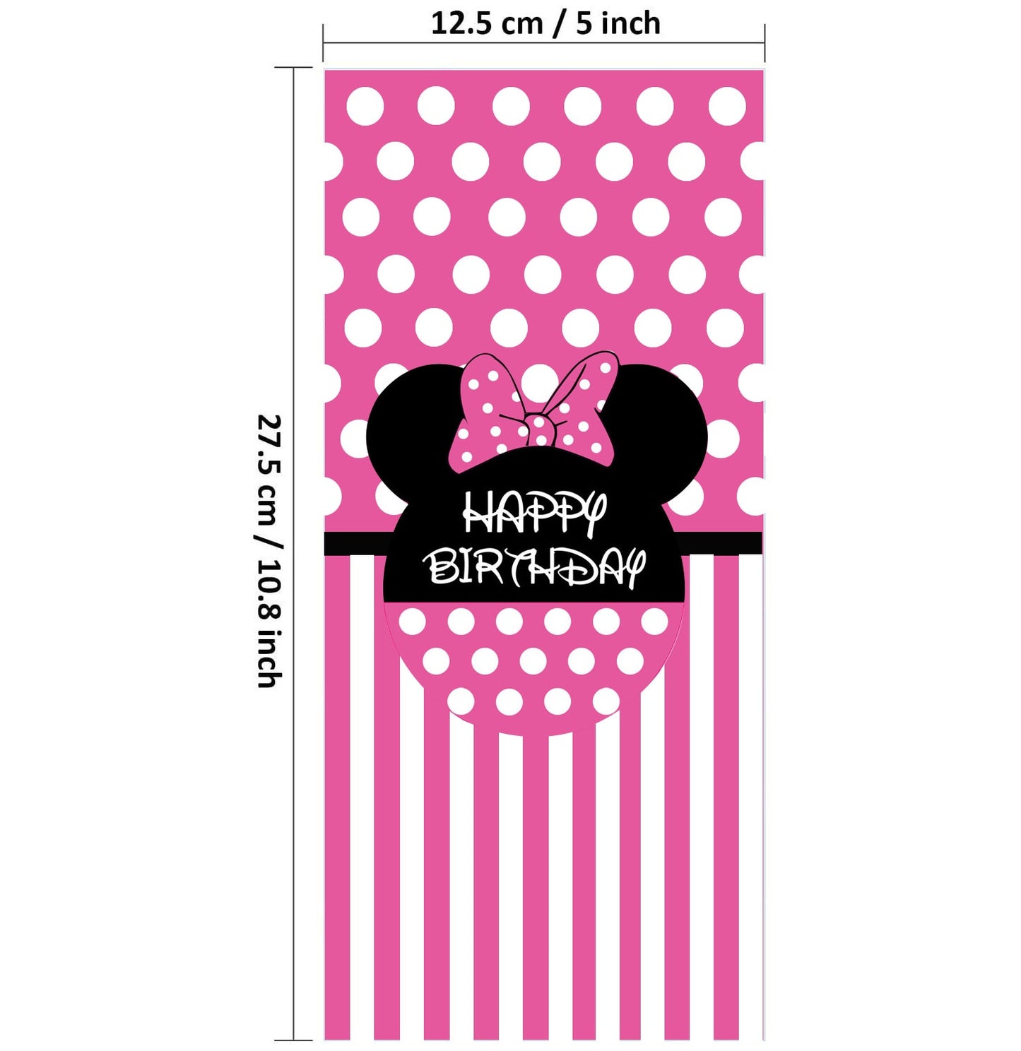 Pink Minnie Ears Cellophane Treat Bags