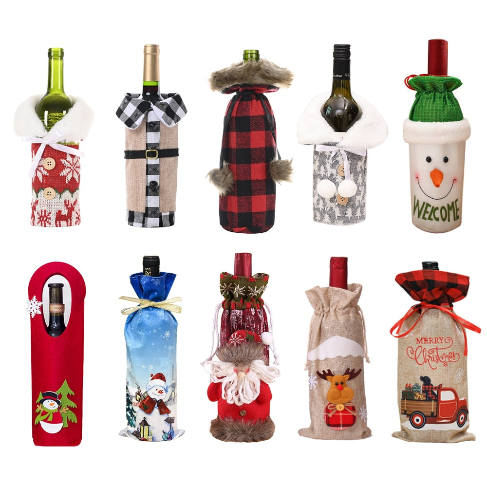 Wine Bottle Dust Cover Christmas Decoration