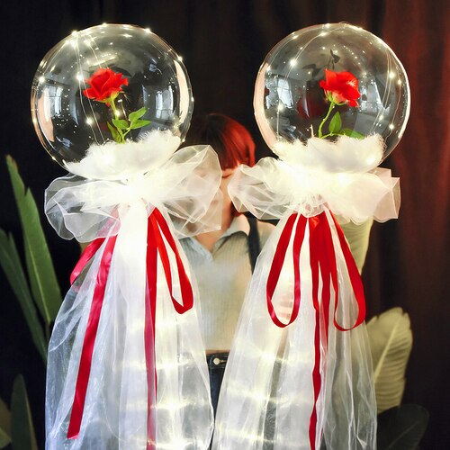 Led Balloons Rose Led Balloon Rose Bouquet