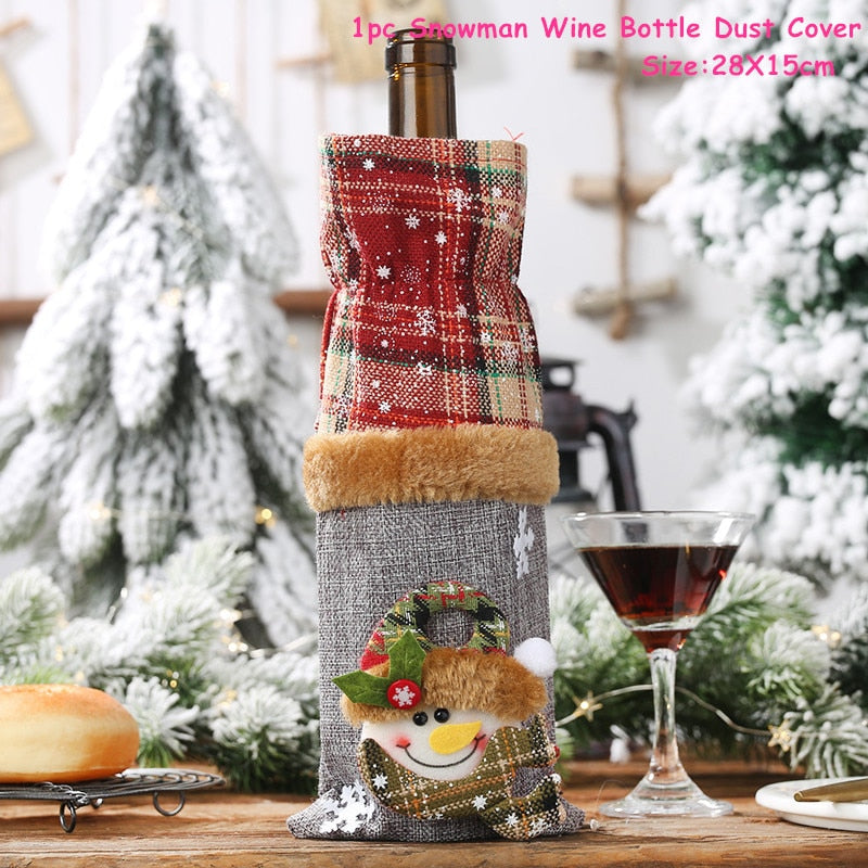 Wine Bottle Dust Cover Christmas Decoration