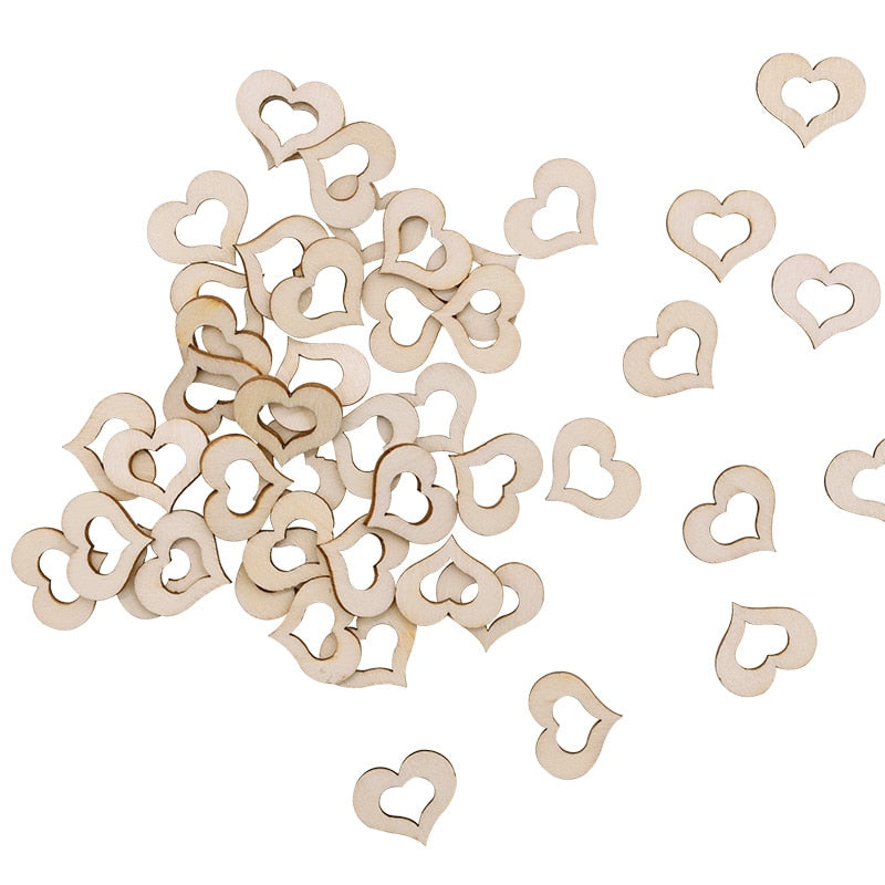 Wooden Mini Cute Love Heart/Star/Round Shape