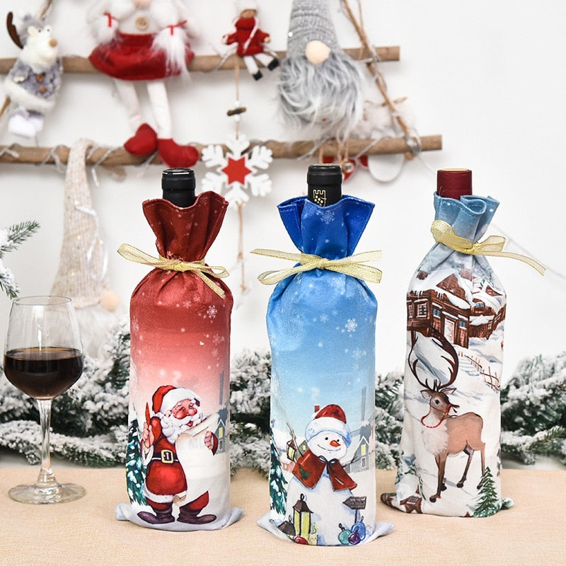 Wine Bottle Dust Cover Christmas Decoration