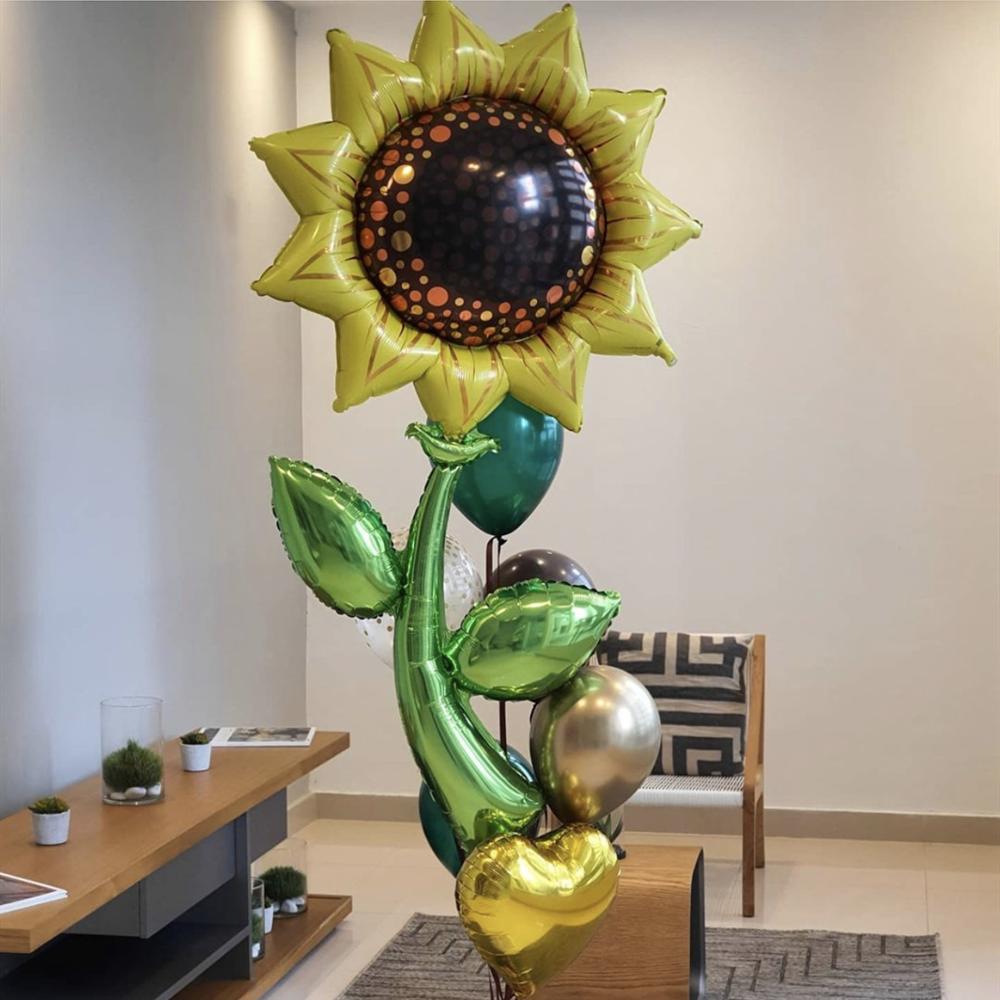 Sunflower Daisy Rose Tulip Helium foil balloons Theme party