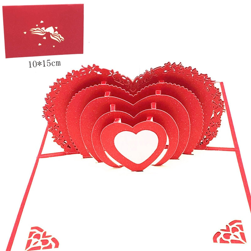 3D Pop Up Greeting Cards With Envelope Laser Cut