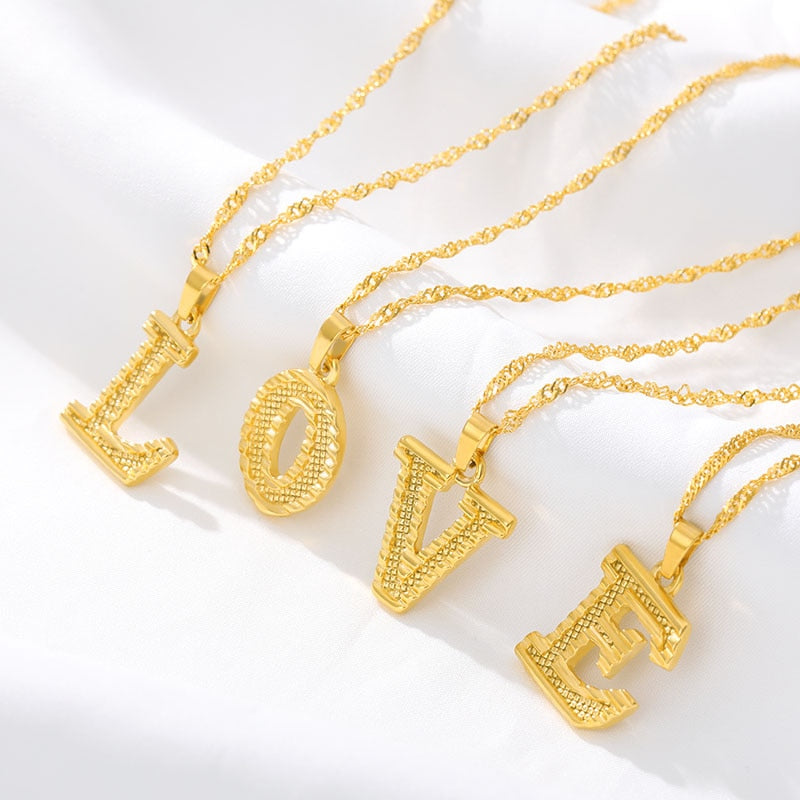 Capital Initial Letter Necklaces For Women