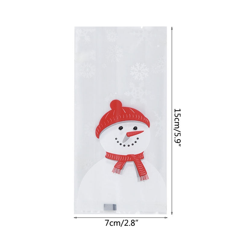 Cute Snowman Plastic Gifts Bags Candy Cookie