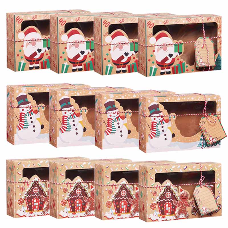 Kraft Paper Candy Boxes Merry Christmas Gift Box