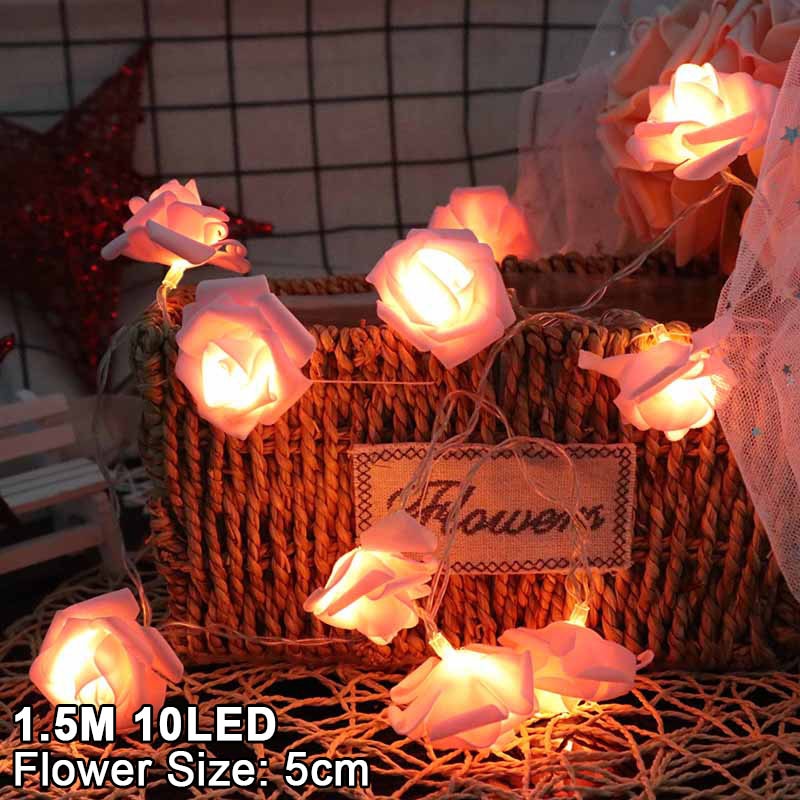 Rose Flower Garland String Light LED Fairy Lights
