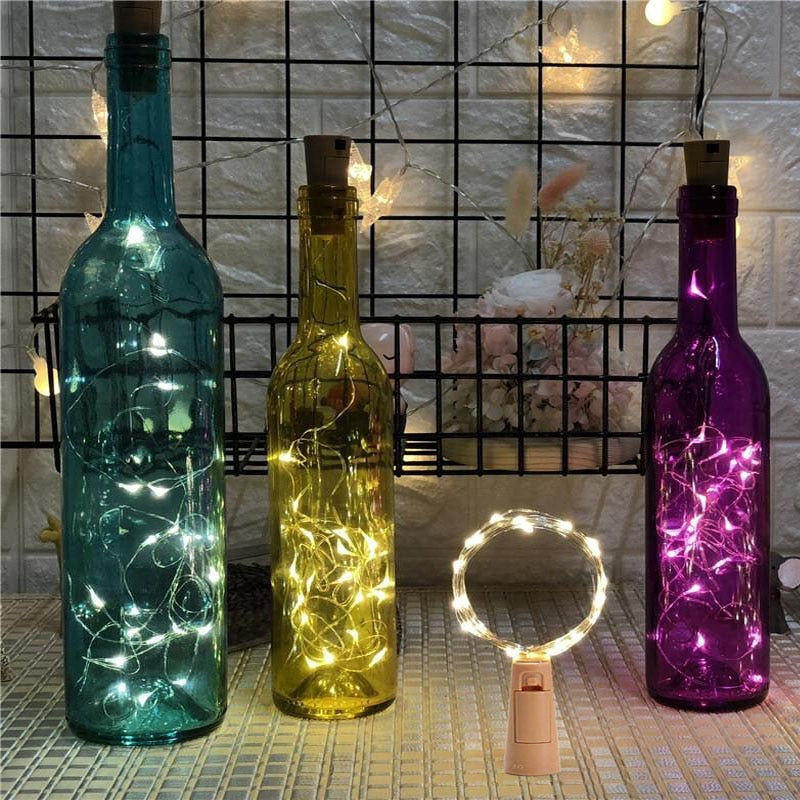 Wine Bottle Lights With Cork LED String Lights Battery Fairy Lights Garland