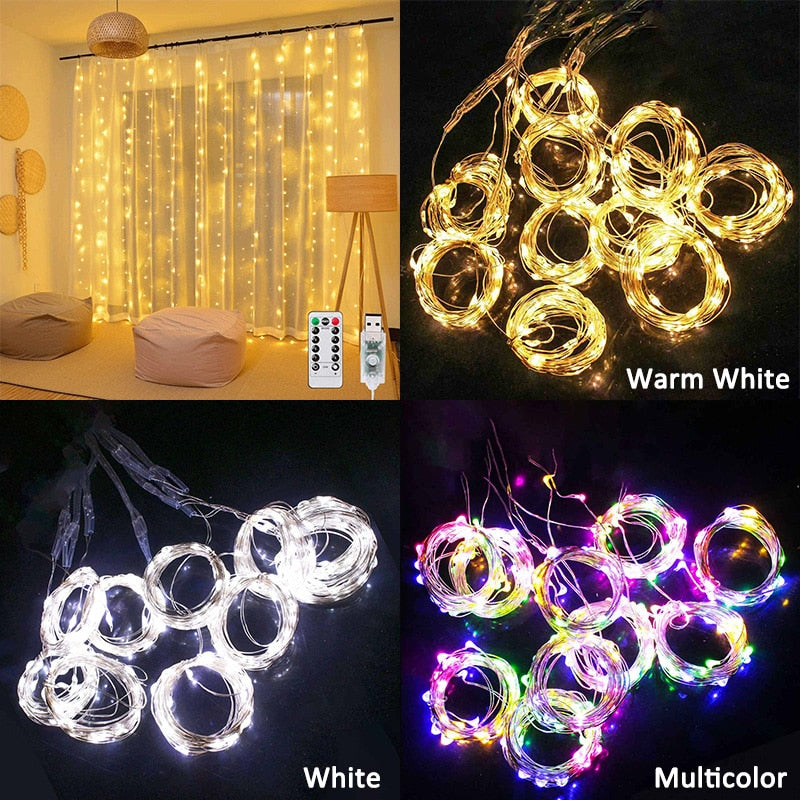 LED Curtain String Light Garland Party Table Bachelorette