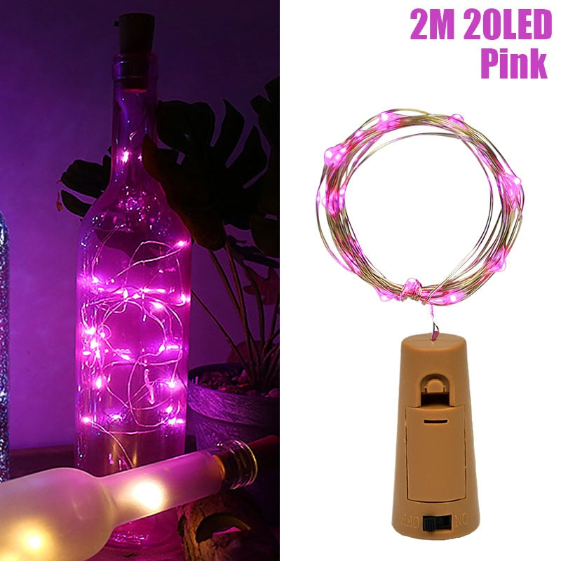 LED Wine Bottle Cork Lights String Fairy Lights for Party Christmas Home Bar