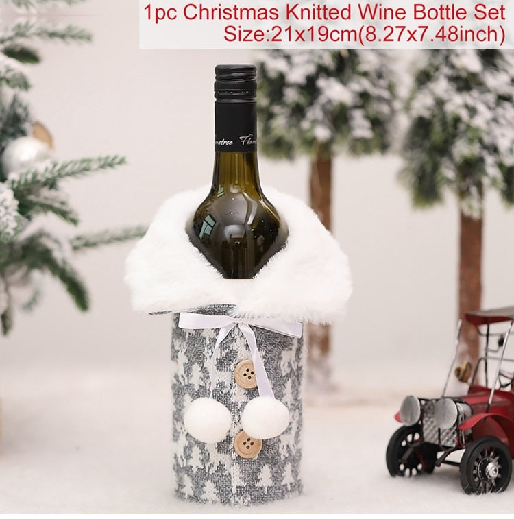 Christmas Santa Claus Wine Bottle Cover