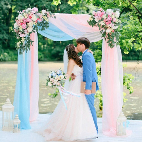 Sheer Crystal Wedding Tulle Roll Organza Fabric