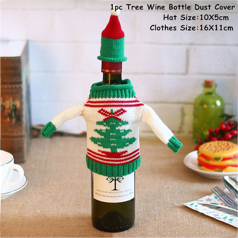 Wine Bottle Dust Cover Christmas Decoration