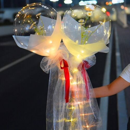 Led Balloons Rose Led Balloon Rose Bouquet