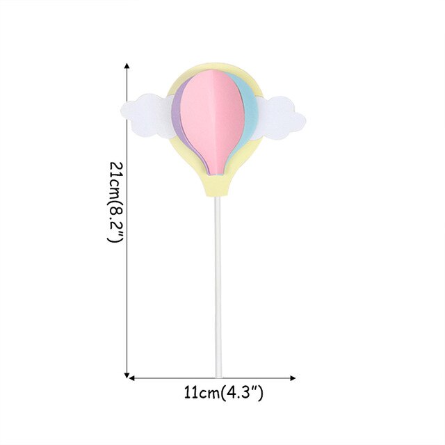 Rainbow Cake Toppers Unicorn Cloud Balloon Cake Flags