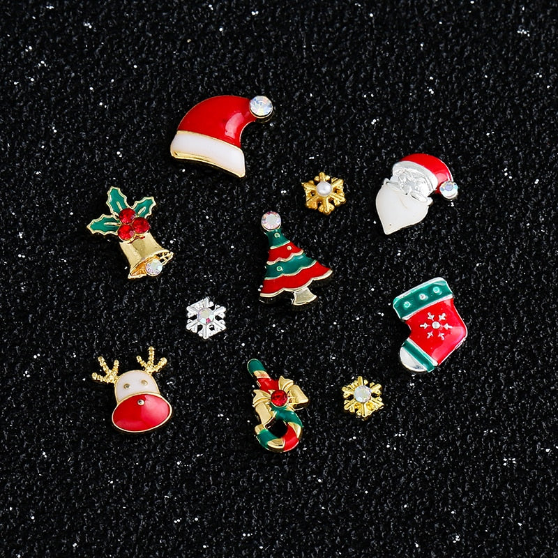 9 Designs Christmas Tree sock snowflake Nail Art