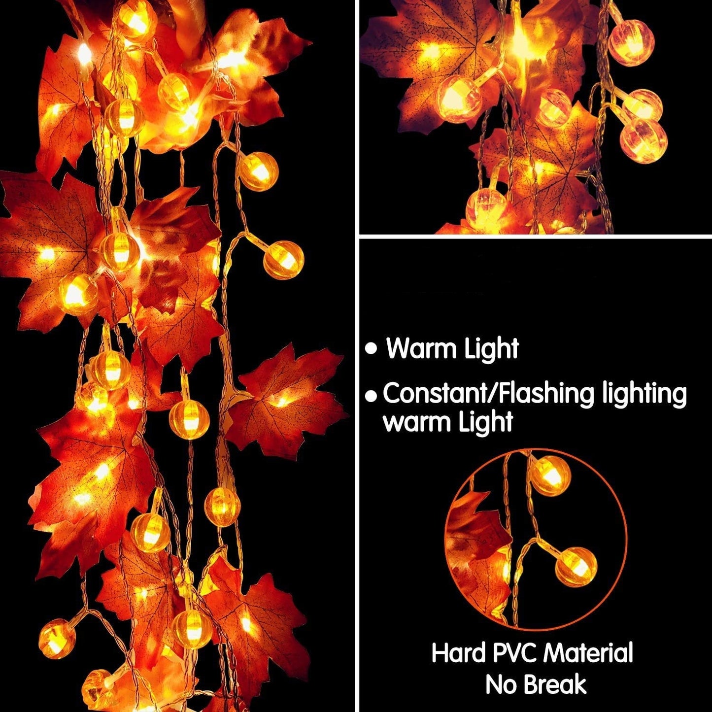 Maple Leaves Garland Led Lights for Christmas Decoration