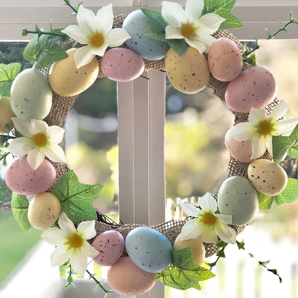 Easter Decoration Natural Rattan Wreath For Easter Egg