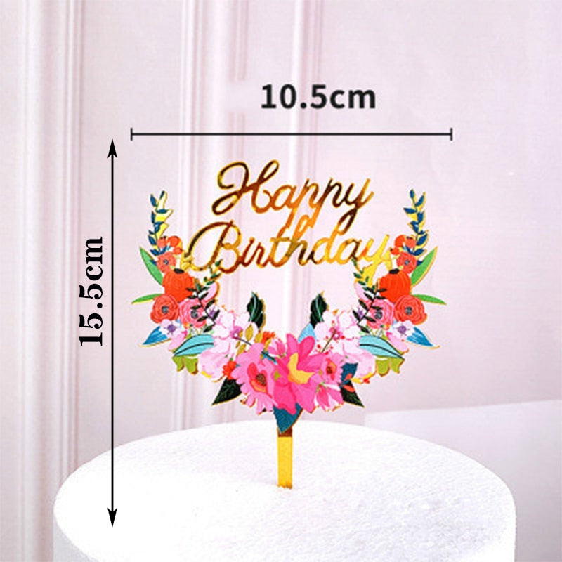 Creative Acrylic Cake Topper Happy Birthday Cake Toppers