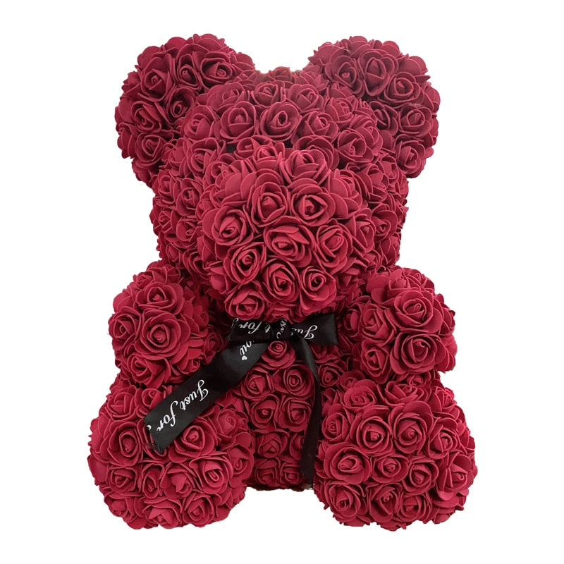 Heart Artificial Flower Rose Teddy Bear