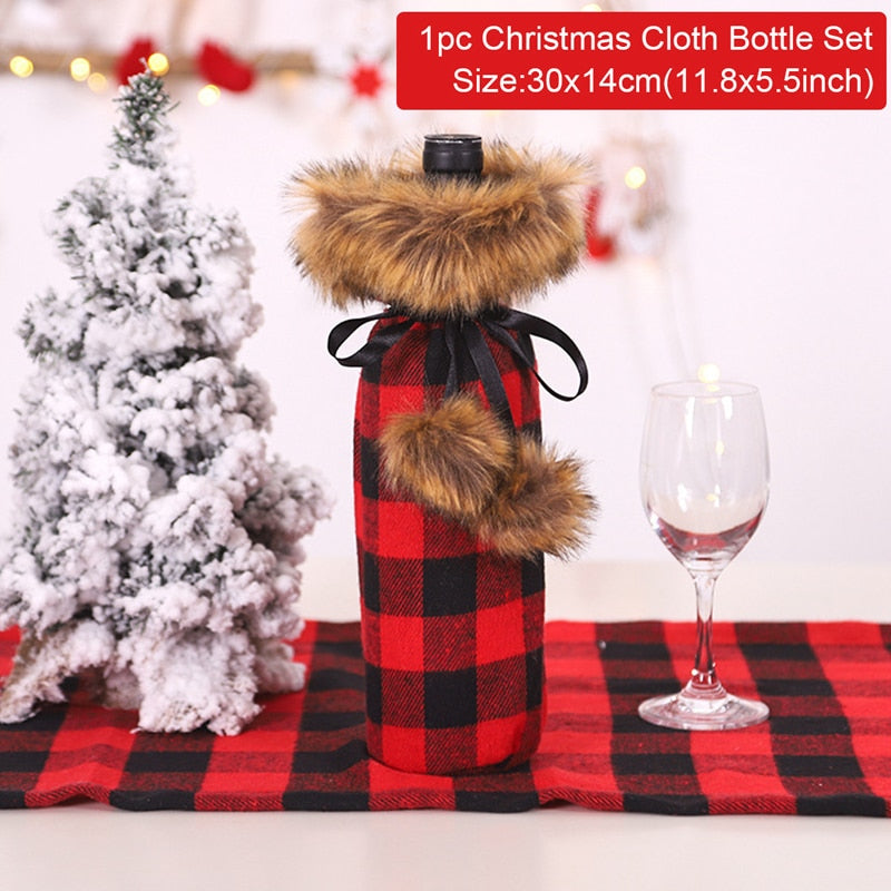 Christmas Santa Claus Wine Bottle Cover