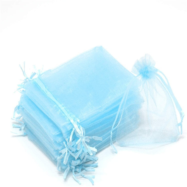 50pcs Sheer Transparent Chiffon Organza Bags