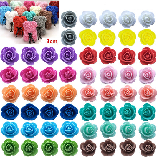 Foam Rose for Bear Flowers Diy Gifts Box Wedding Decorative